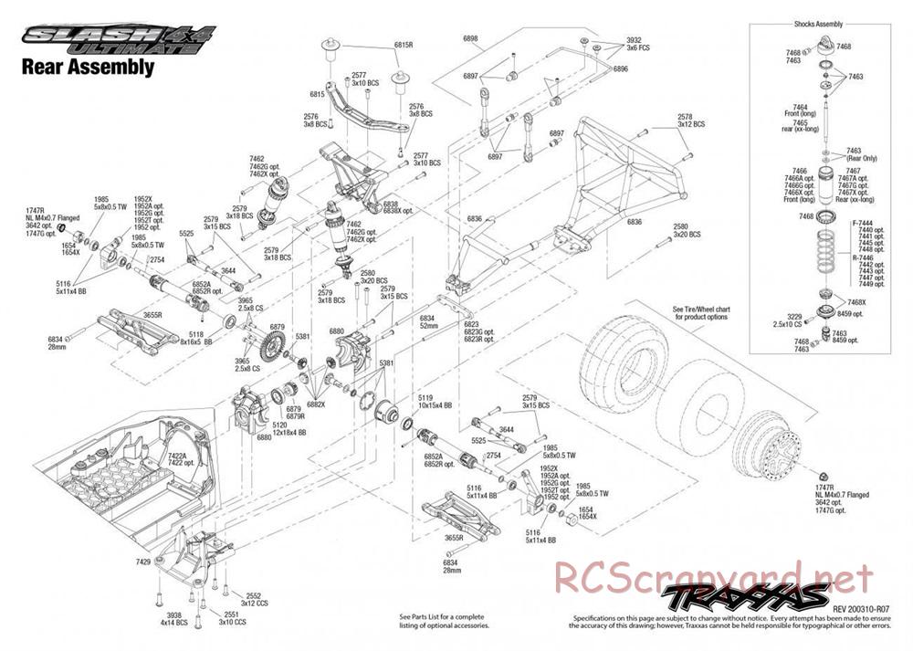 Traxxas - Slash 4x4 Ultimate TSM - Exploded Views - Page 3