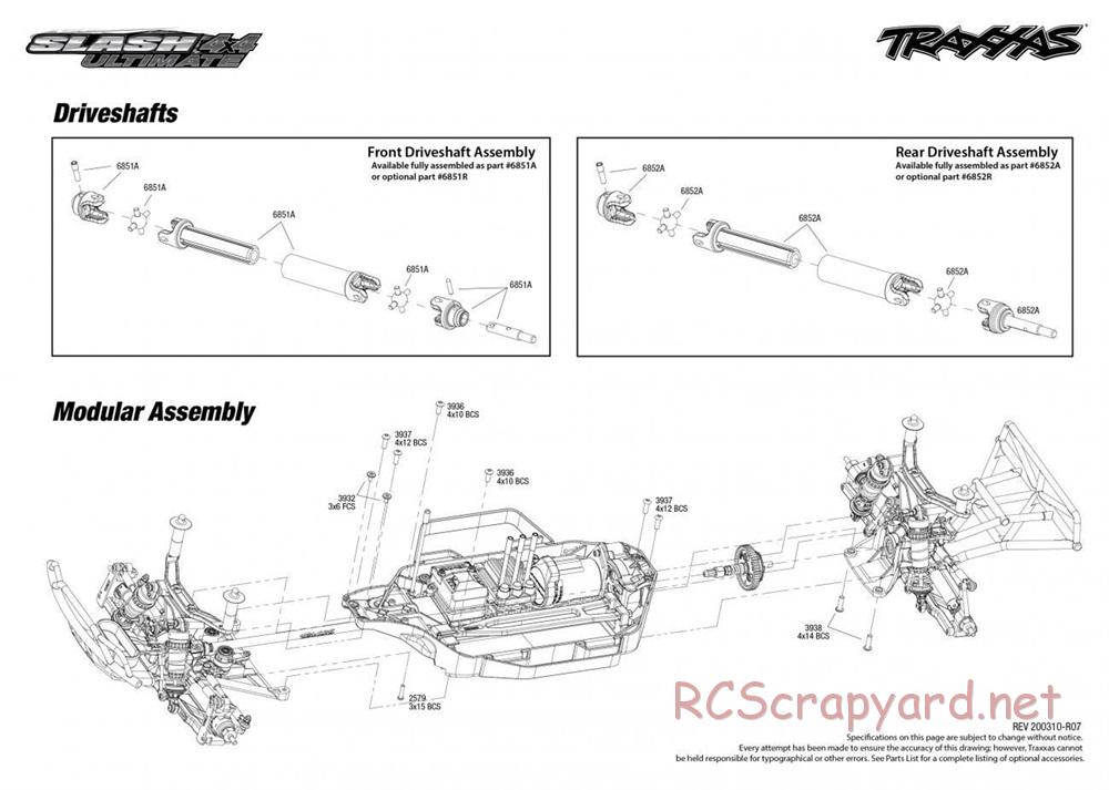 Traxxas - Slash 4x4 Ultimate TSM - Exploded Views - Page 4