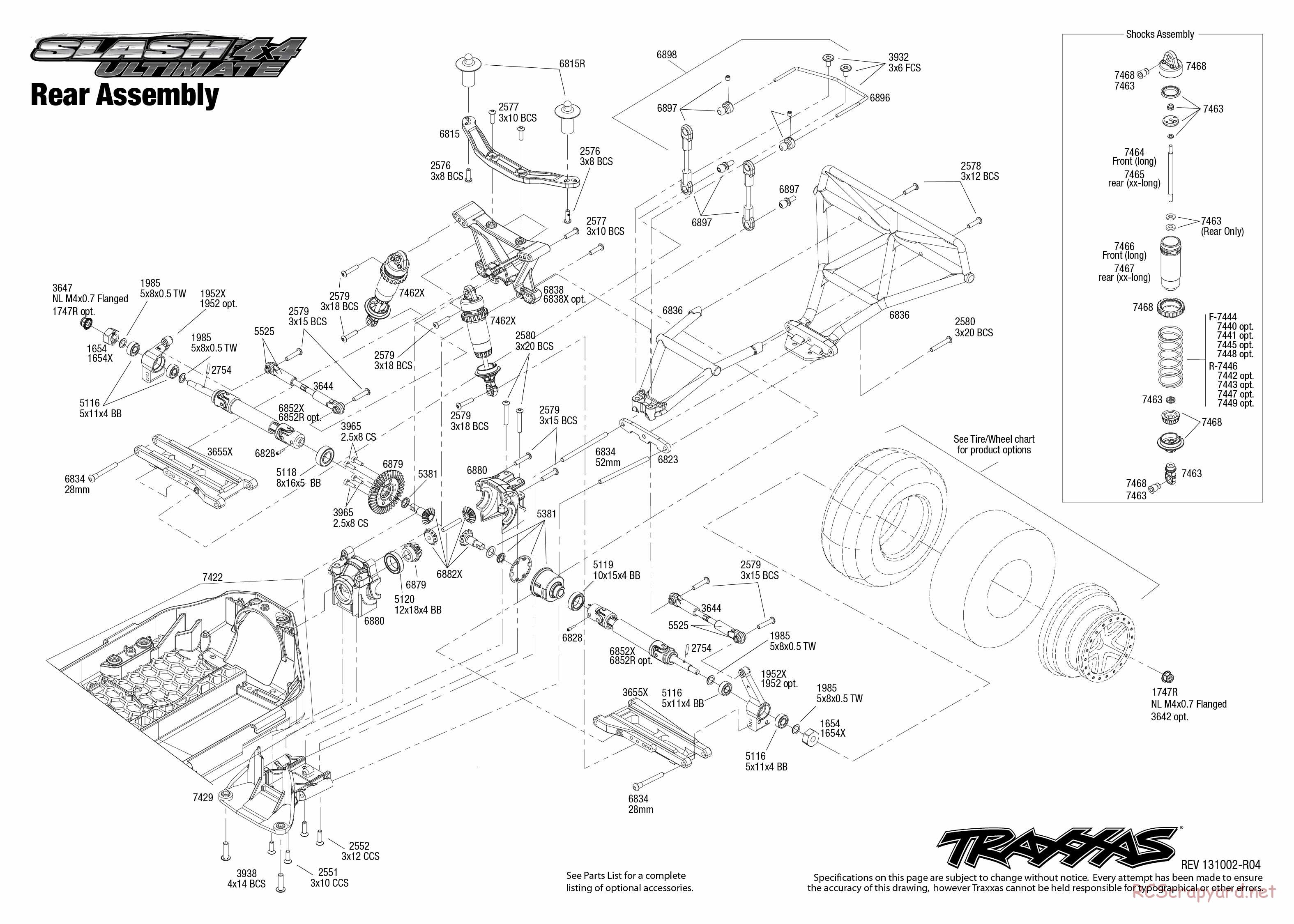 Traxxas - Slash 4x4 Ultimate LiPo (2012) - Exploded Views - Page 3