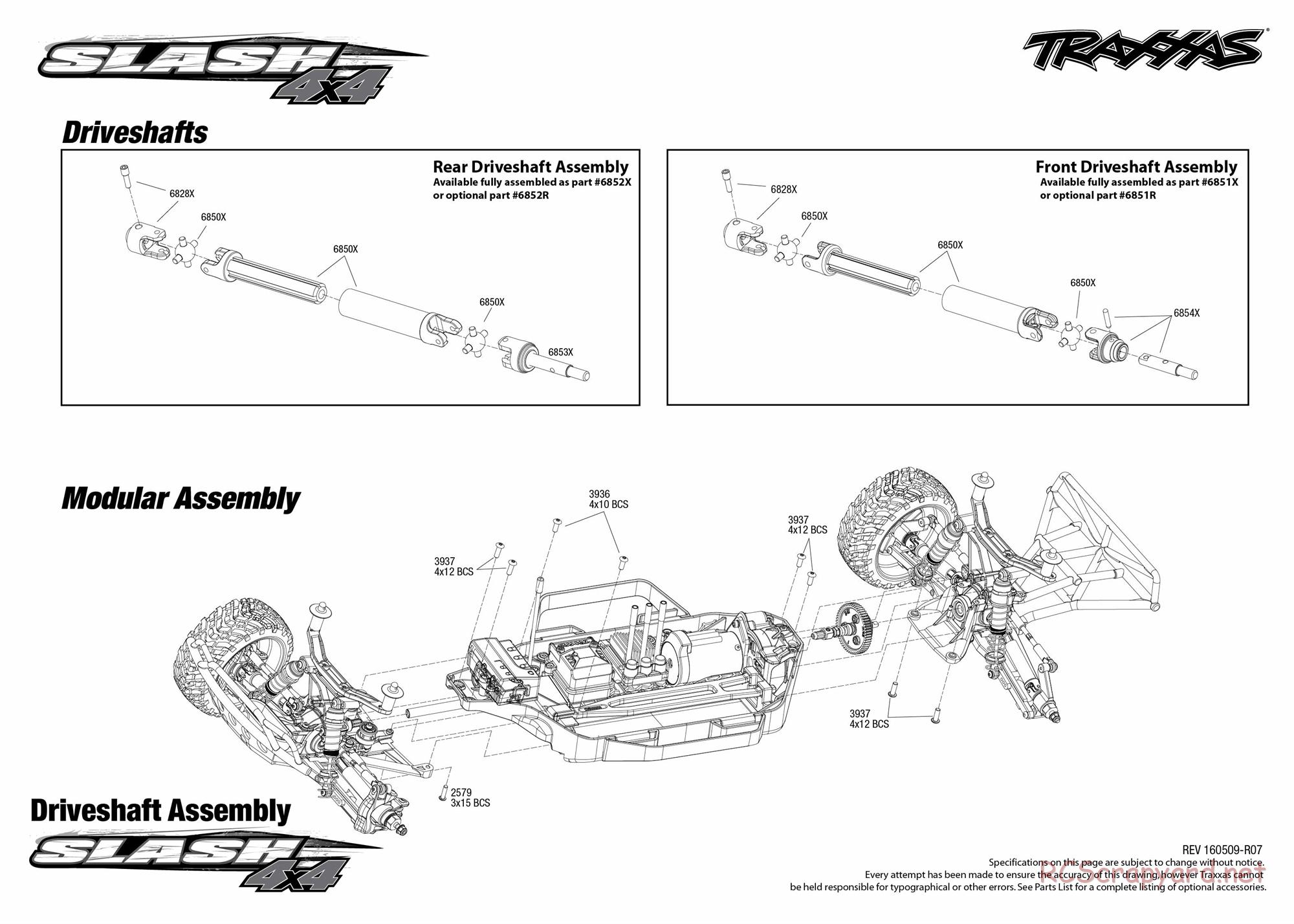 Traxxas - Slash 4x4 TSM OBA - Exploded Views - Page 3