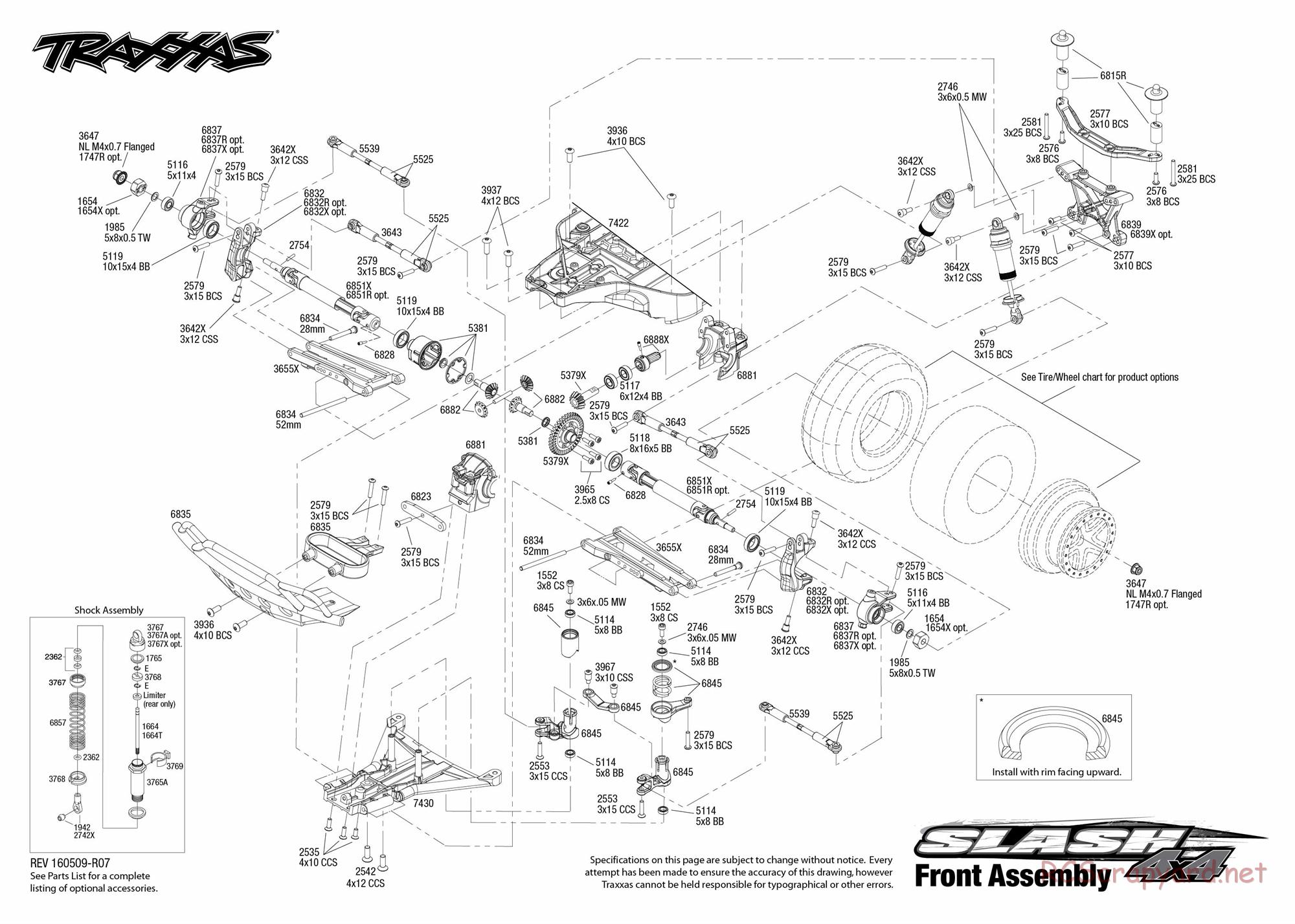 Traxxas - Slash 4x4 TSM OBA - Exploded Views - Page 4