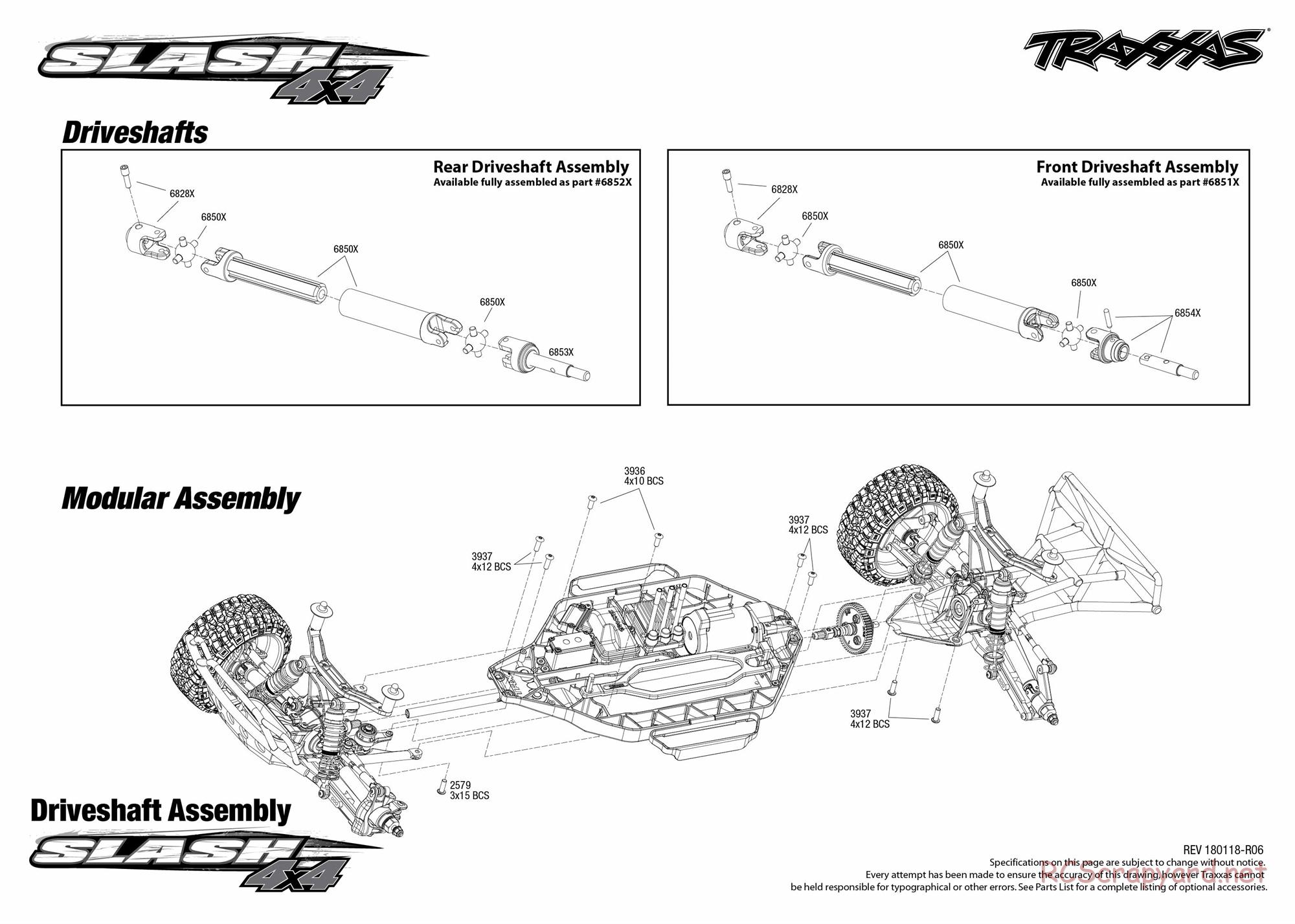 Traxxas - Slash 4x4 TSM (2015) - Exploded Views - Page 2