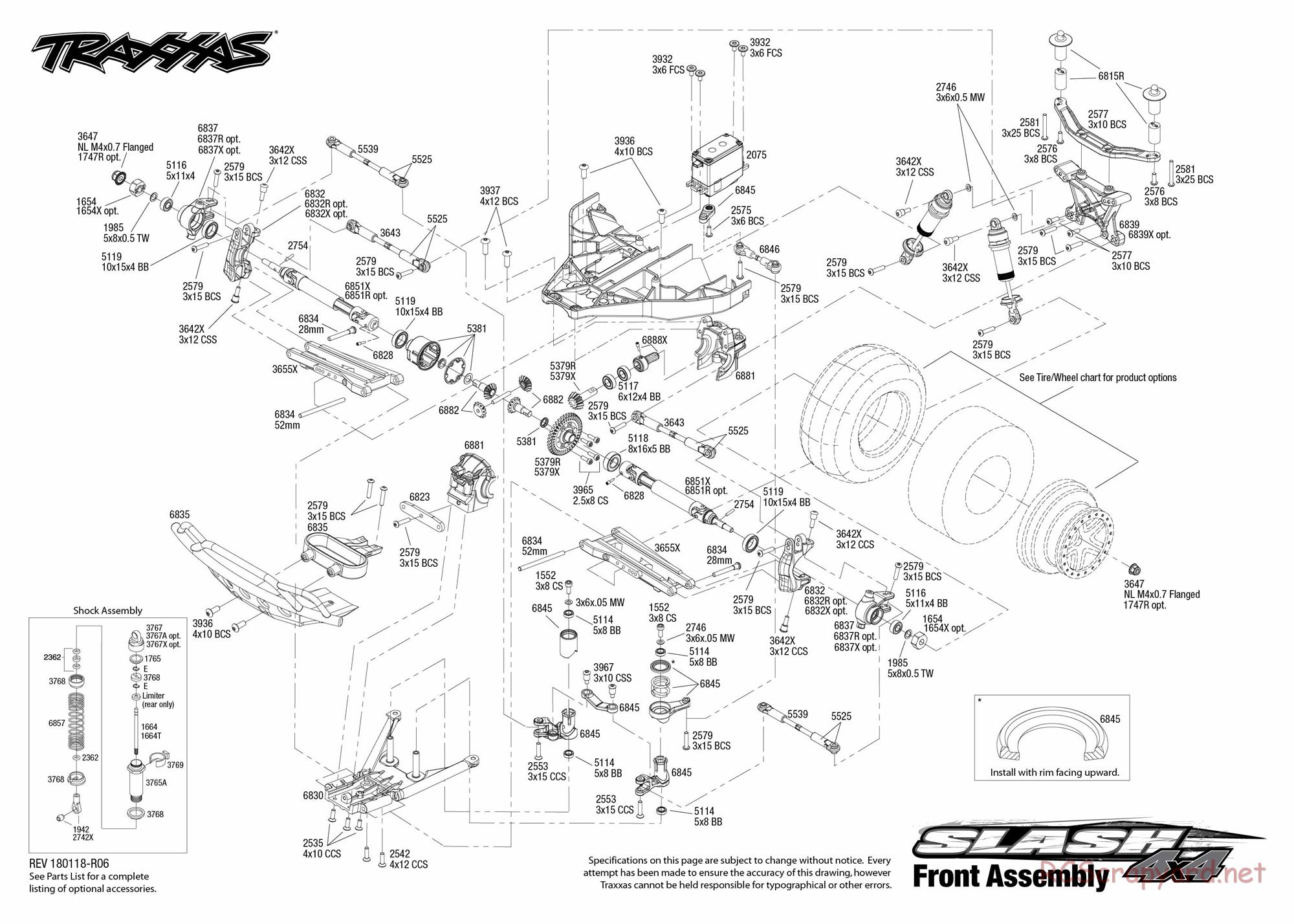 Traxxas - Slash 4x4 TSM (2015) - Exploded Views - Page 3