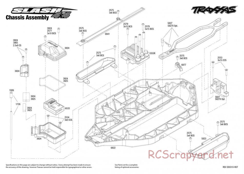 Traxxas - Slash 4x4 VXL - Exploded Views - Page 1