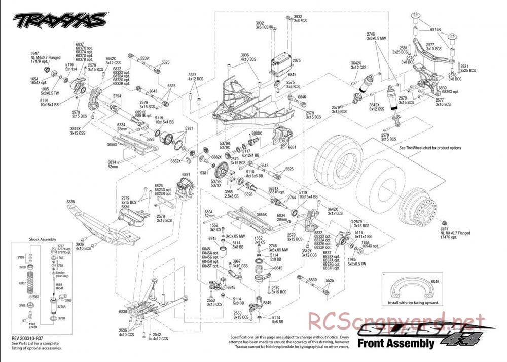 Traxxas - Slash 4x4 VXL - Exploded Views - Page 2