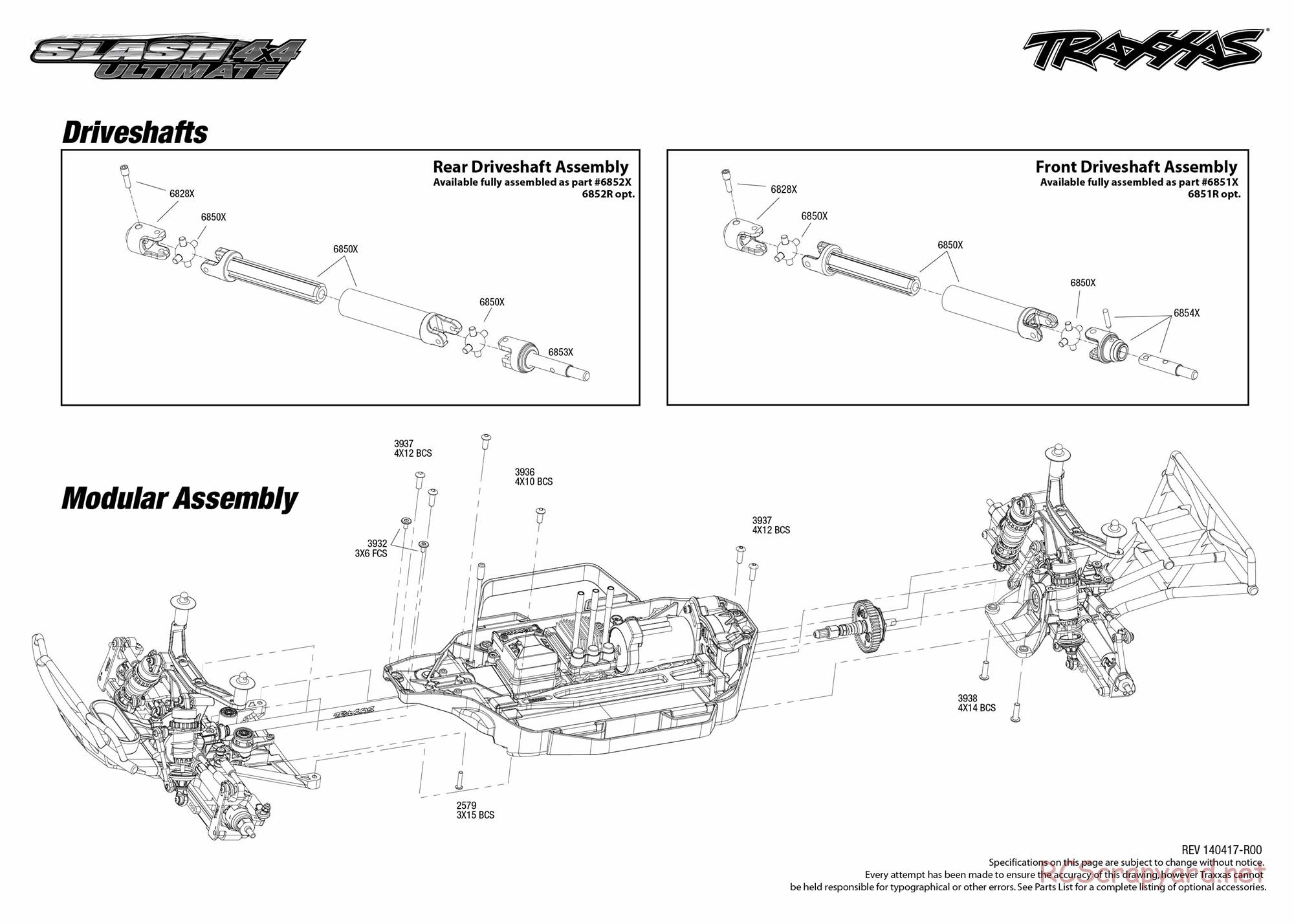 Traxxas - Slash 4x4 Ultimate LiPo (2014) - Exploded Views - Page 2