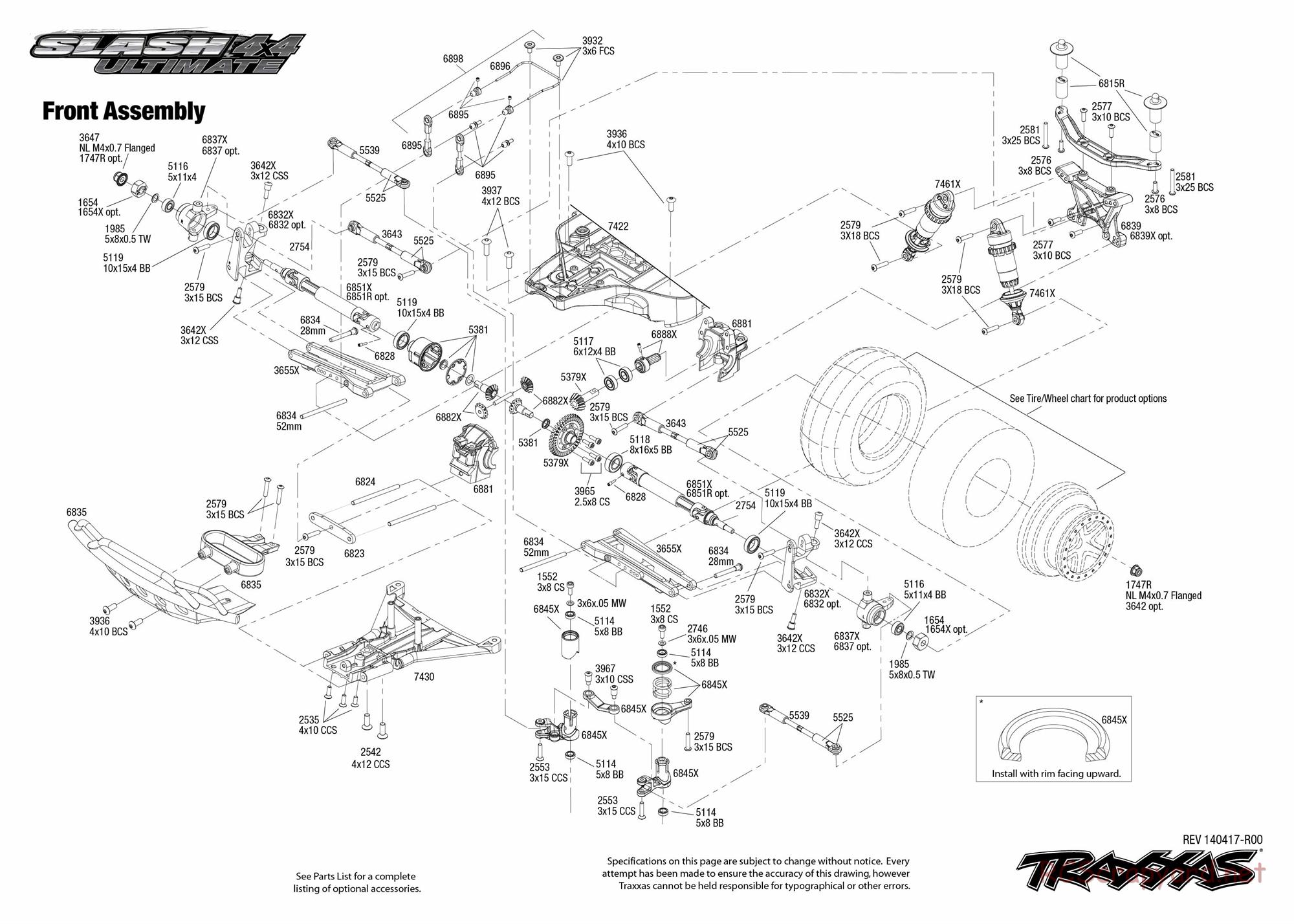 Traxxas - Slash 4x4 Ultimate LiPo (2014) - Exploded Views - Page 3