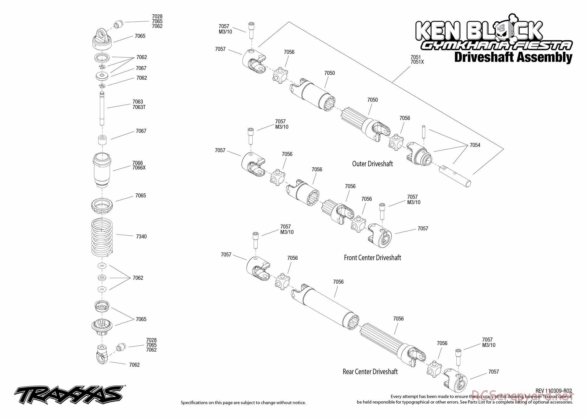 Traxxas - 1/16 Ken Block Gymkhana Fiesta (2011) - Exploded Views - Page 2