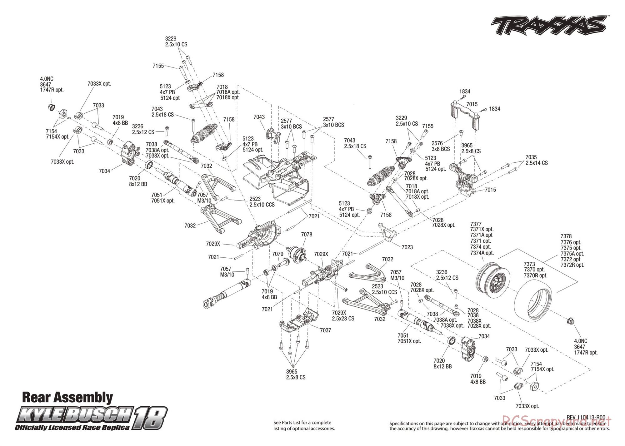 Traxxas - 1/16 Kyle Busch Race Replica (Brushless) (2011) - Exploded Views - Page 3