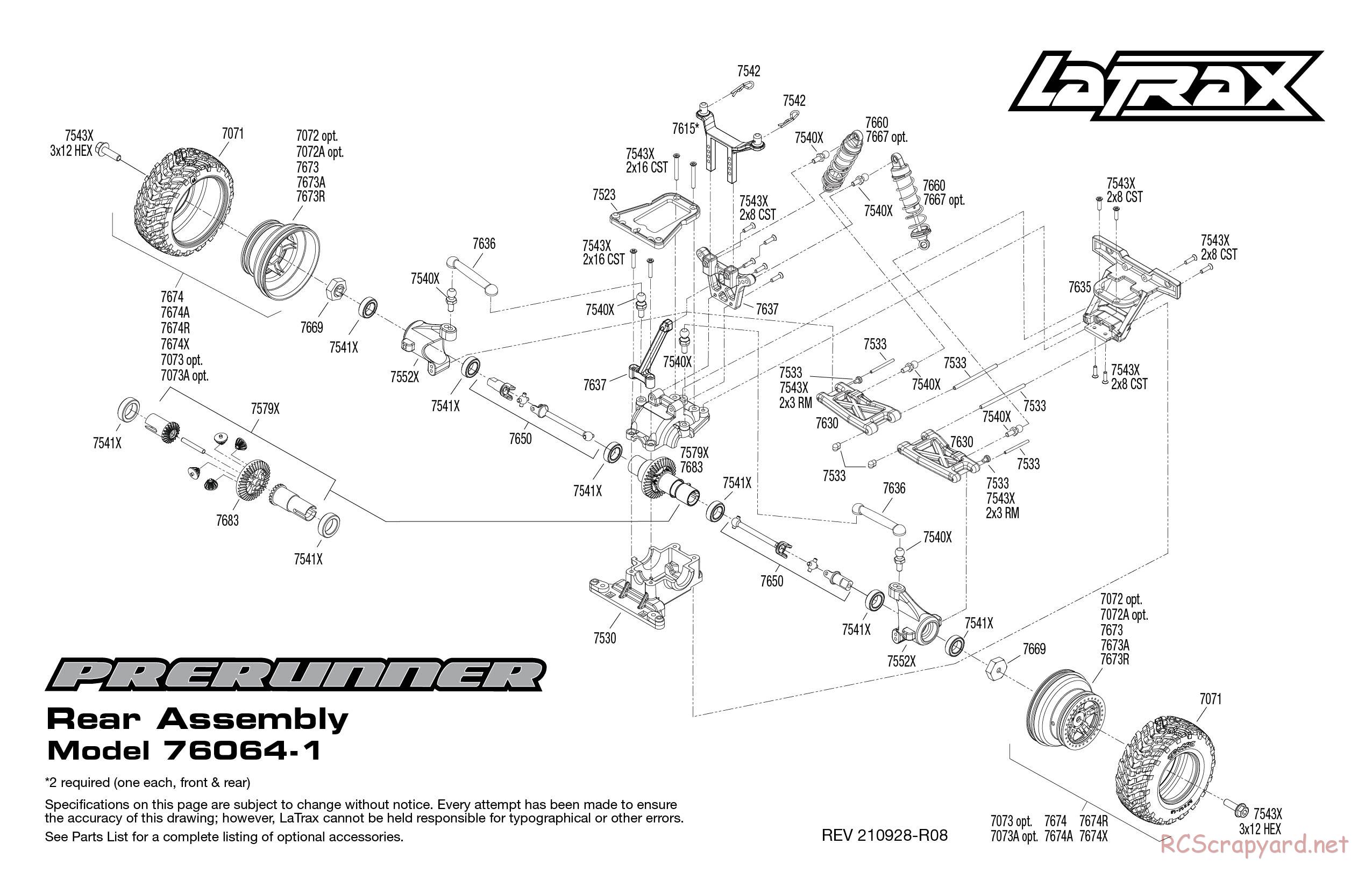 Traxxas - LaTrax Desert Prerunner (2017) - Exploded Views - Page 3