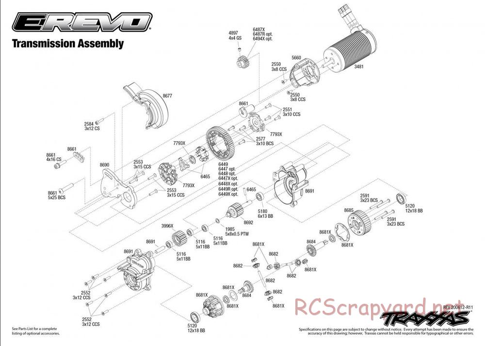 Traxxas - E-Revo VXL TSM (2018) - Exploded Views - Page 5