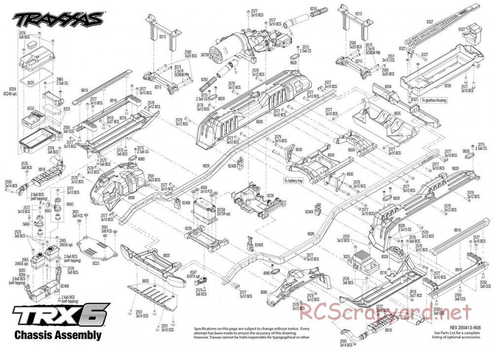 Traxxas - Exploded Views - TRX-6 Mercedes-Benz G 63 AMG 6x6 - 88096-4 ...