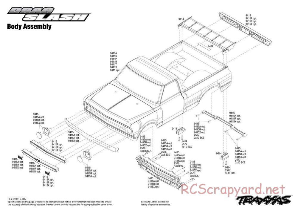 Traxxas - Drag Slash - Exploded Views - Page 4