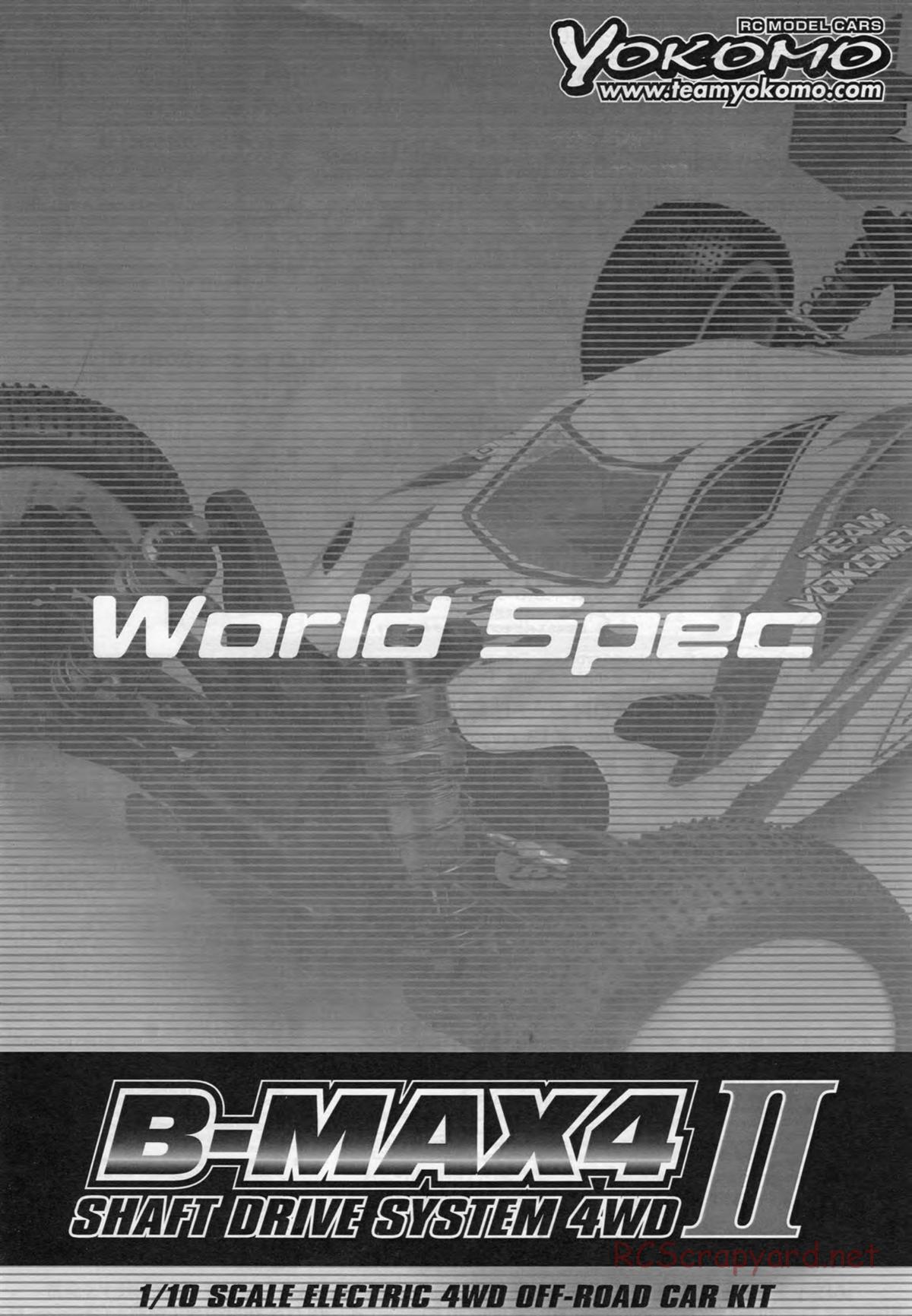 Yokomo - B-Max4 II World Spec - Manual - Page 1