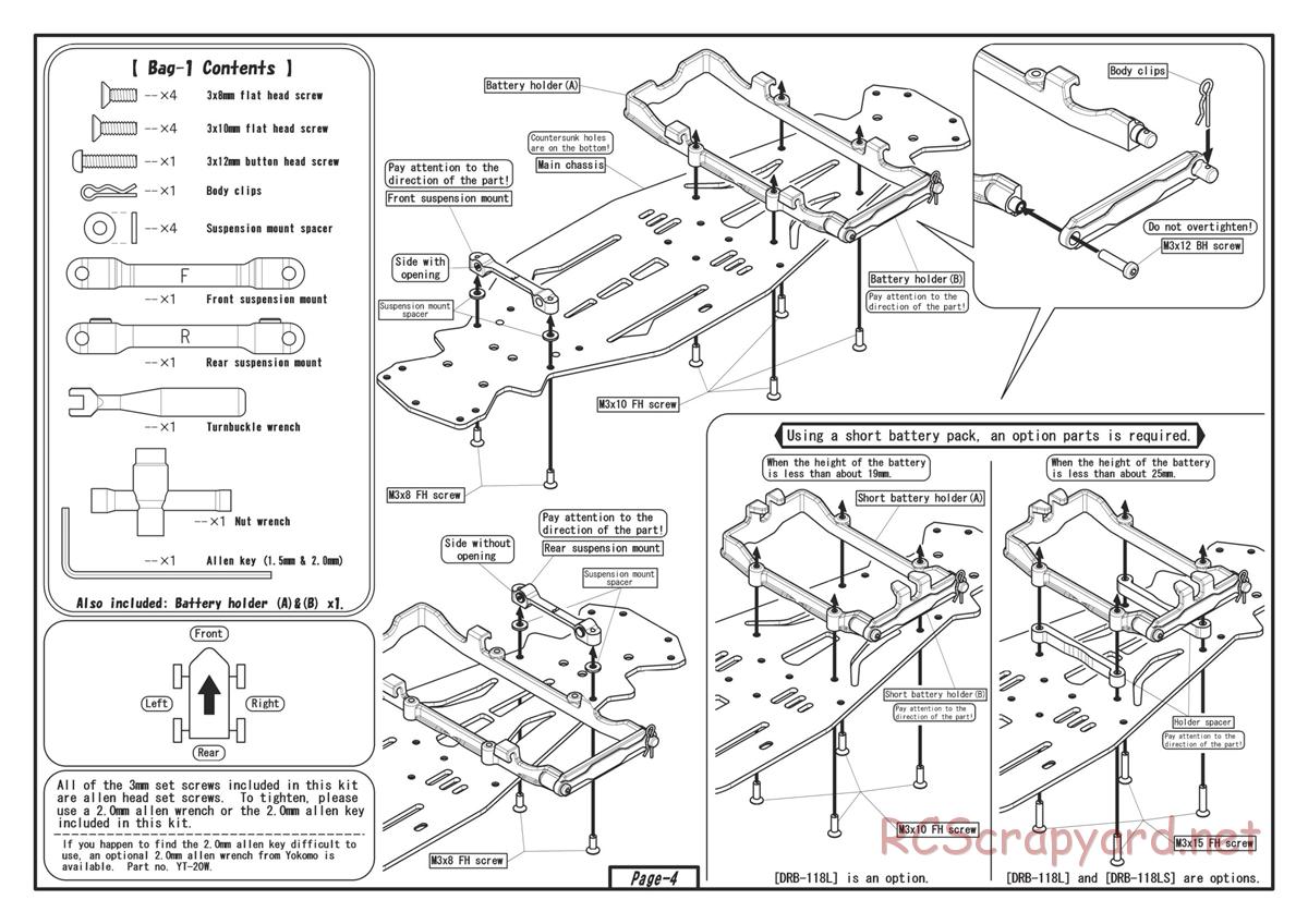 Yokomo - Drift Package DPM SSG - Manual - Page 4