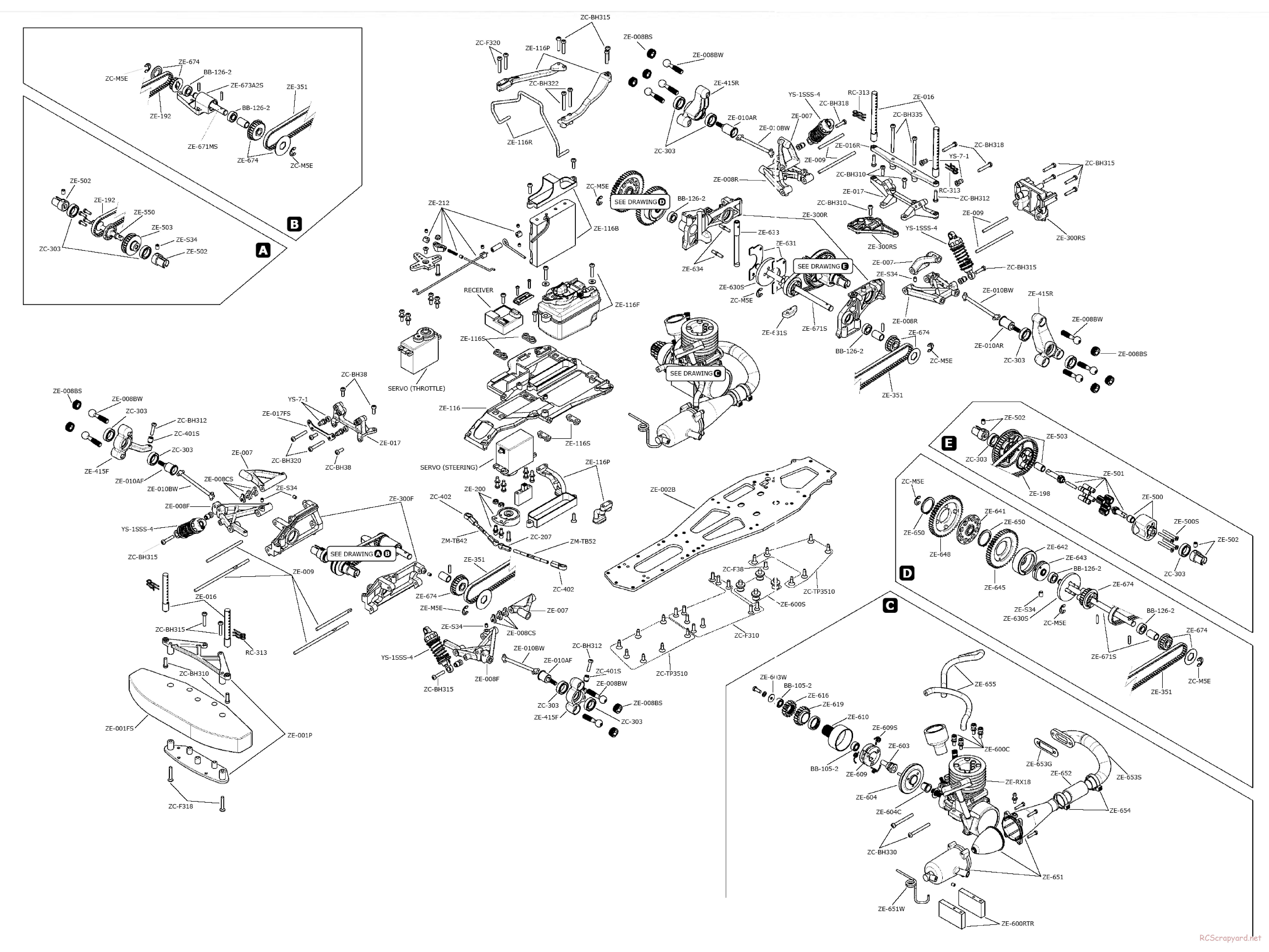 Yokomo - GT-4 - Exploded View