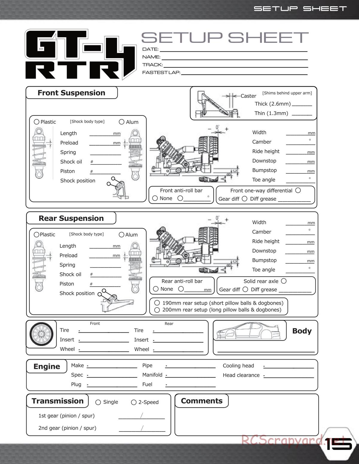 Yokomo - GT-4 - Manual - Page 15