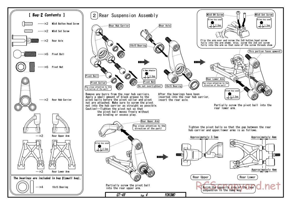 Yokomo - GT-4R - Manual - Page 4