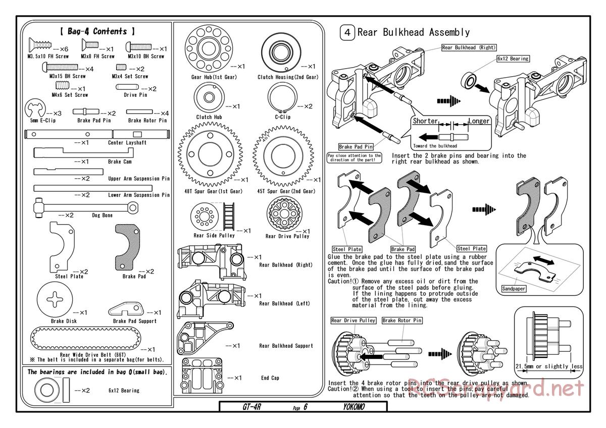 Yokomo - GT-4R - Manual - Page 6