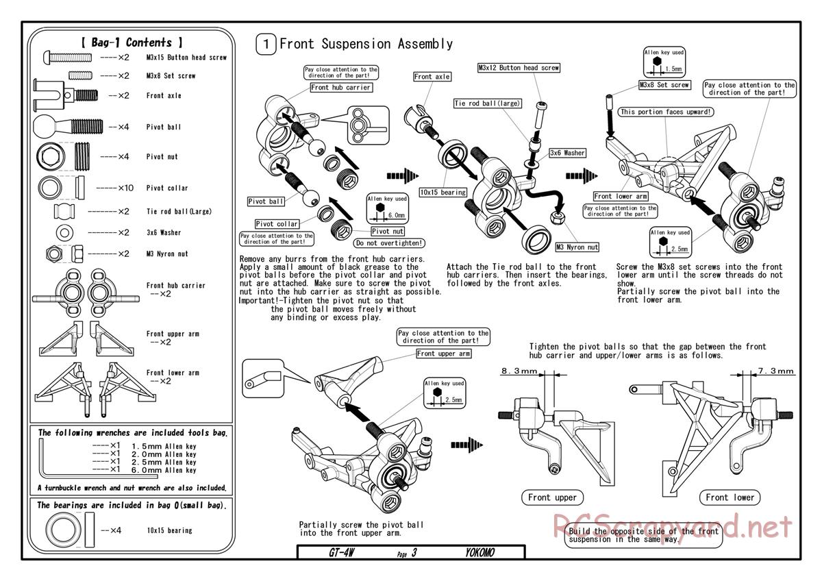 Yokomo - GT-4W - Manual - Page 3