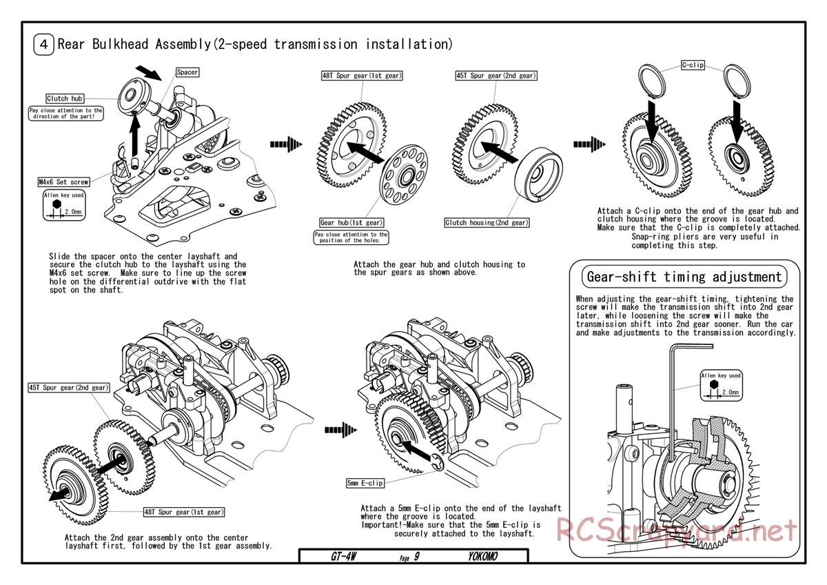 Yokomo - GT-4W - Manual - Page 9