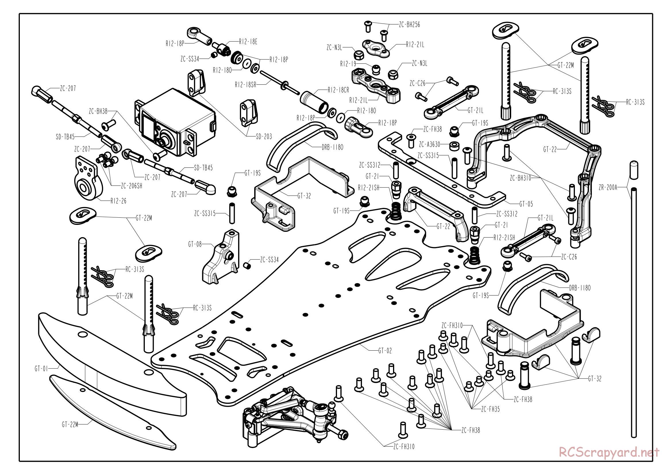 Yokomo - GT500 - Exploded View - Page 18