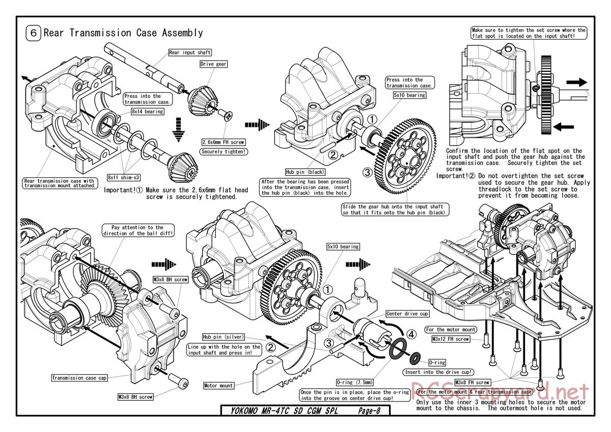 Yokomo - MR-4TC SD CGM Special - Manual - Page 8