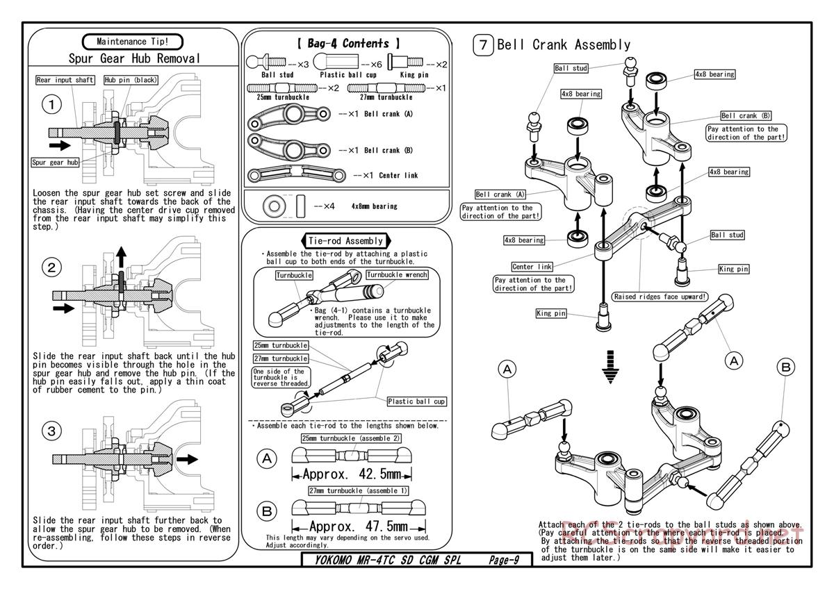 Yokomo - MR-4TC SD CGM Special - Manual - Page 9