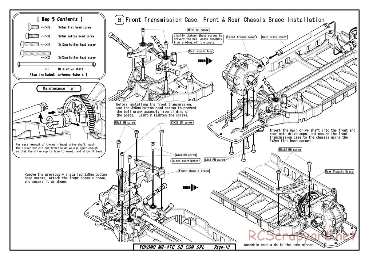 Yokomo - MR-4TC SD CGM Special - Manual - Page 10