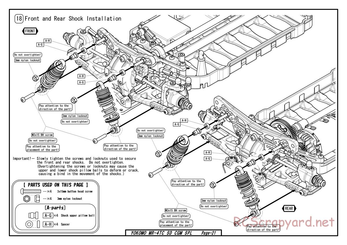 Yokomo - MR-4TC SD CGM Special - Manual - Page 21