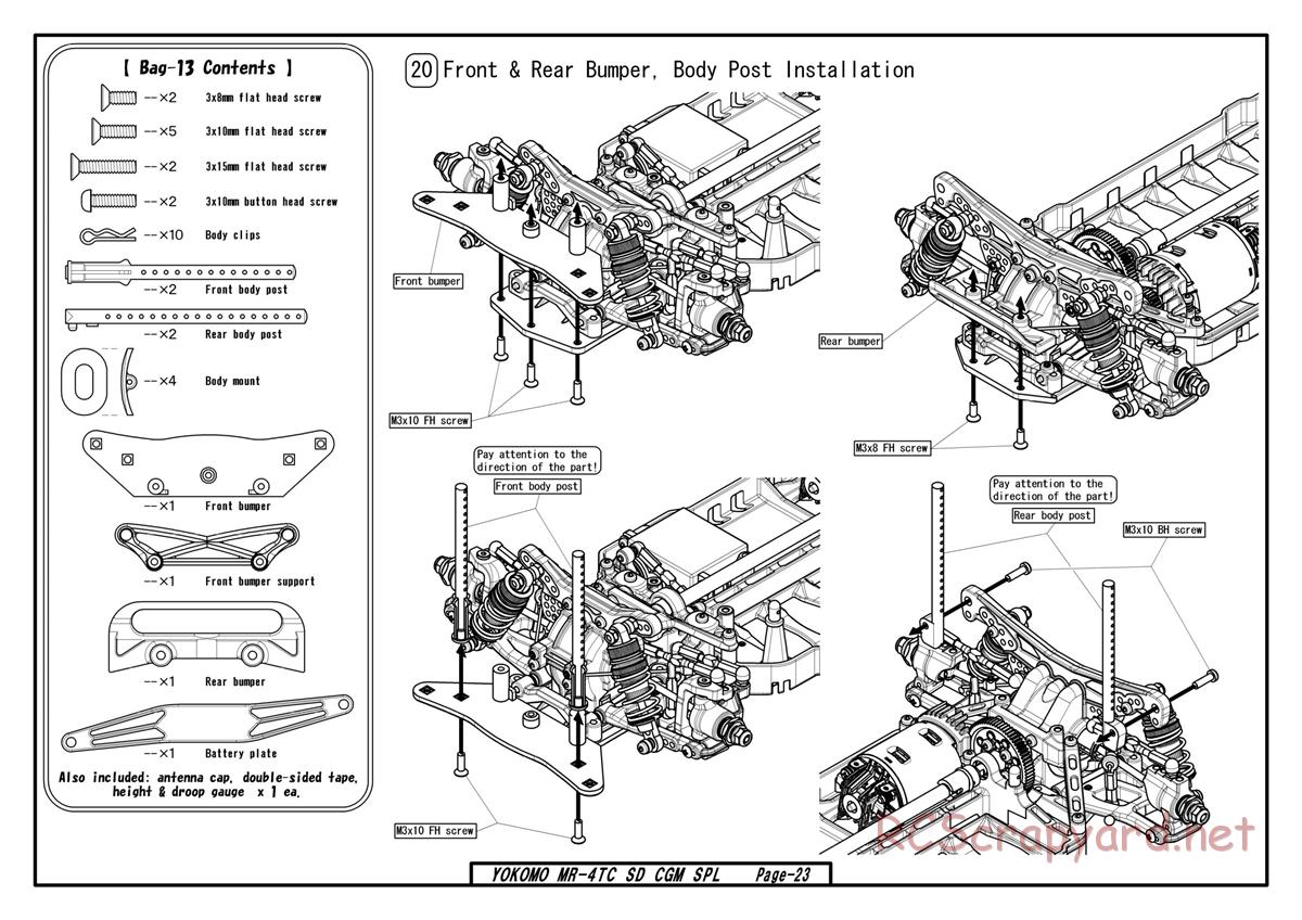 Yokomo - MR-4TC SD CGM Special - Manual - Page 23