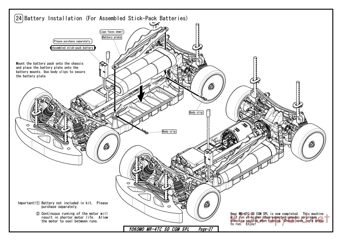 Yokomo - MR-4TC SD CGM Special - Manual - Page 27