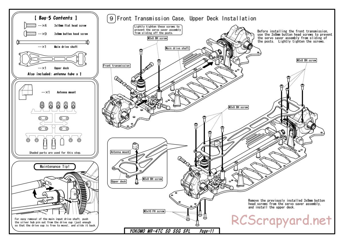 Yokomo - MR-4TC SD SSG - Manual - Page 11