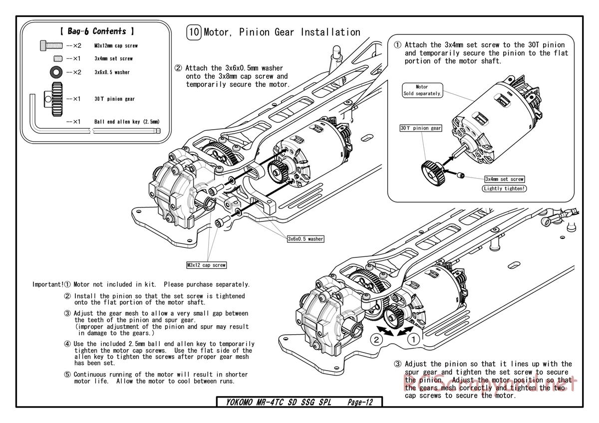 Yokomo - MR-4TC SD SSG - Manual - Page 12