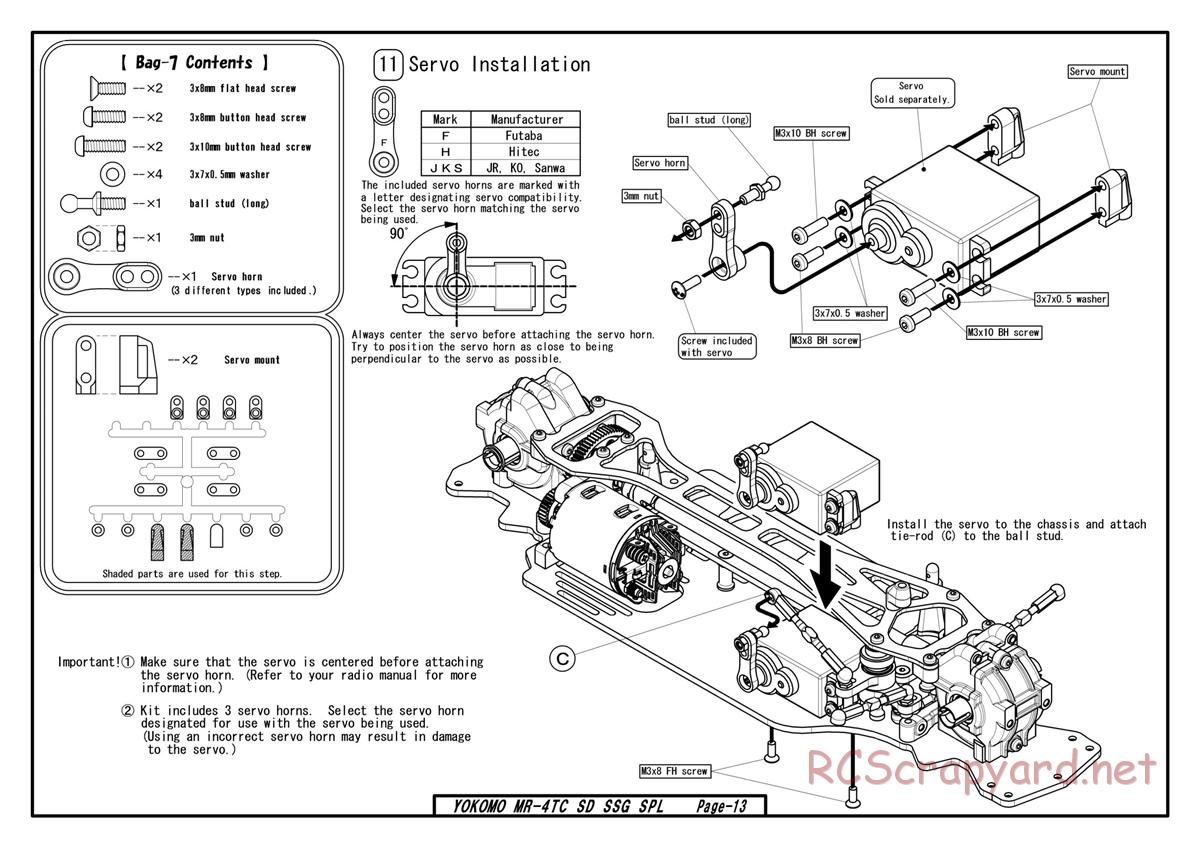 Yokomo - MR-4TC SD SSG - Manual - Page 13