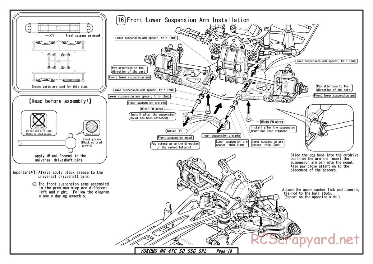 Yokomo - MR-4TC SD SSG - Manual - Page 18