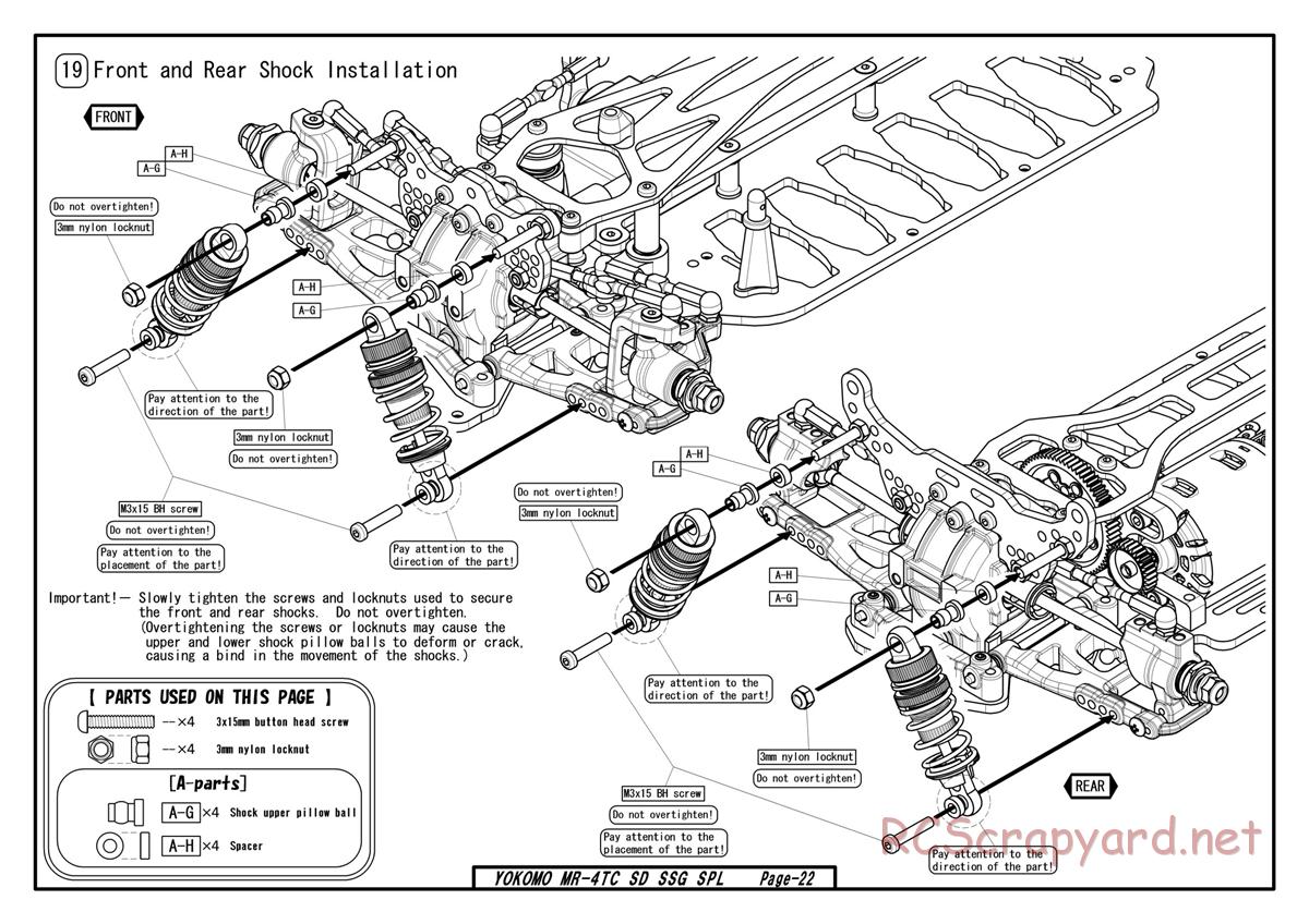 Yokomo - MR-4TC SD SSG - Manual - Page 22