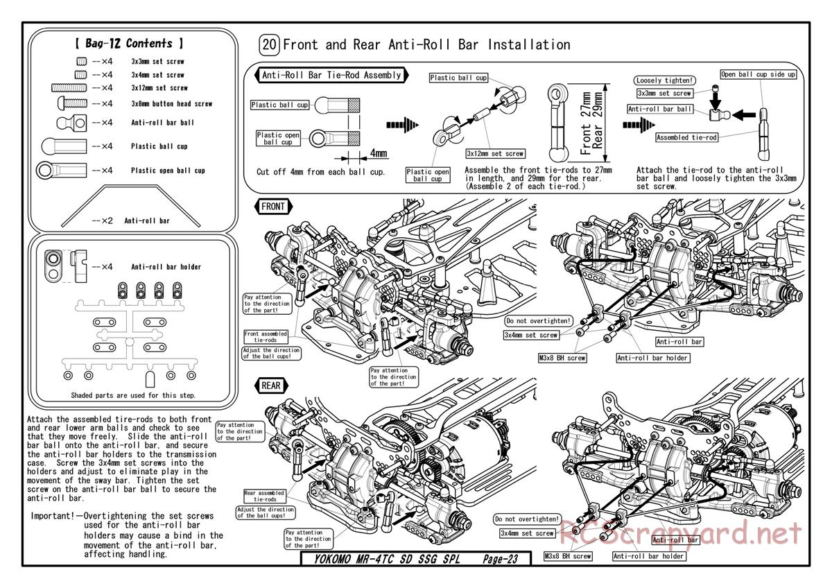 Yokomo - MR-4TC SD SSG - Manual - Page 23