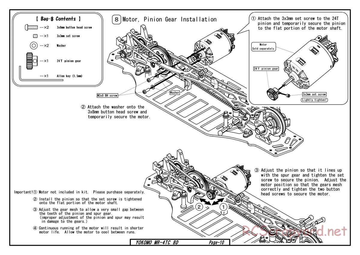 Yokomo - MR-4TC BD - Manual - Page 8