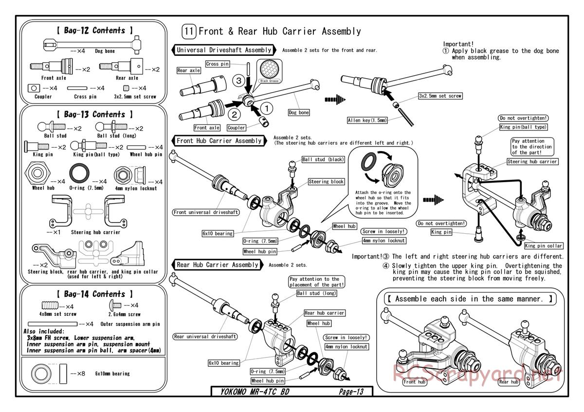 Yokomo - MR-4TC BD - Manual - Page 11