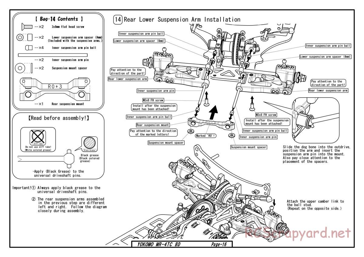 Yokomo - MR-4TC BD - Manual - Page 14