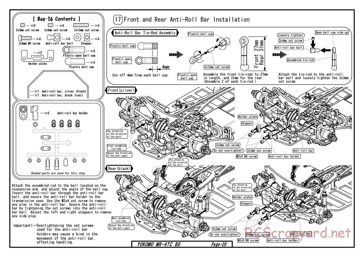 Yokomo - MR-4TC BD - Manual - Page 18