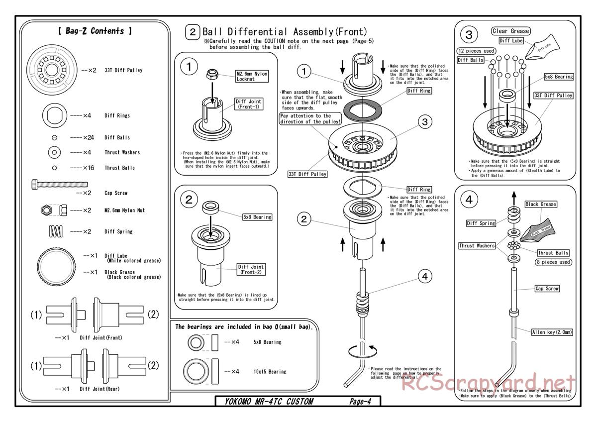 Yokomo - MR-4TC Custom - Manual - Page 4