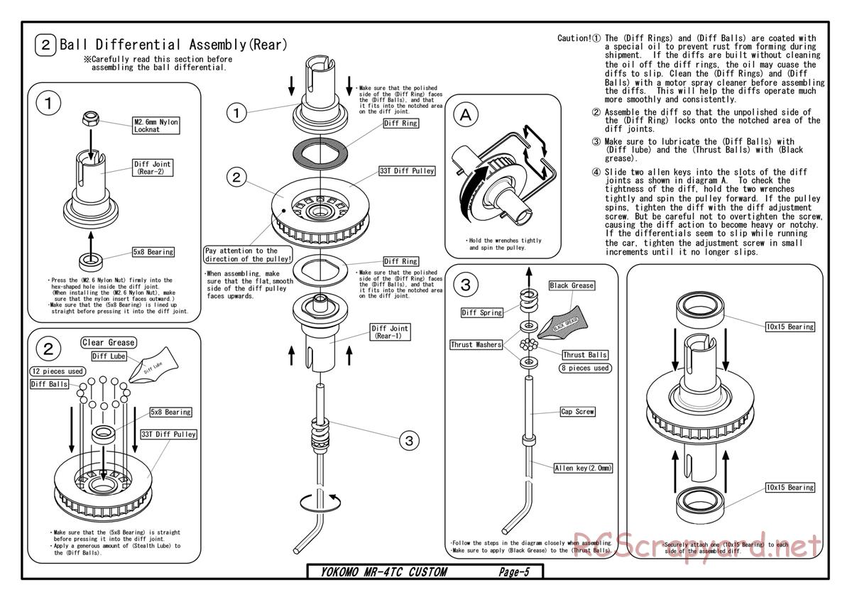 Yokomo - MR-4TC Custom - Manual - Page 5