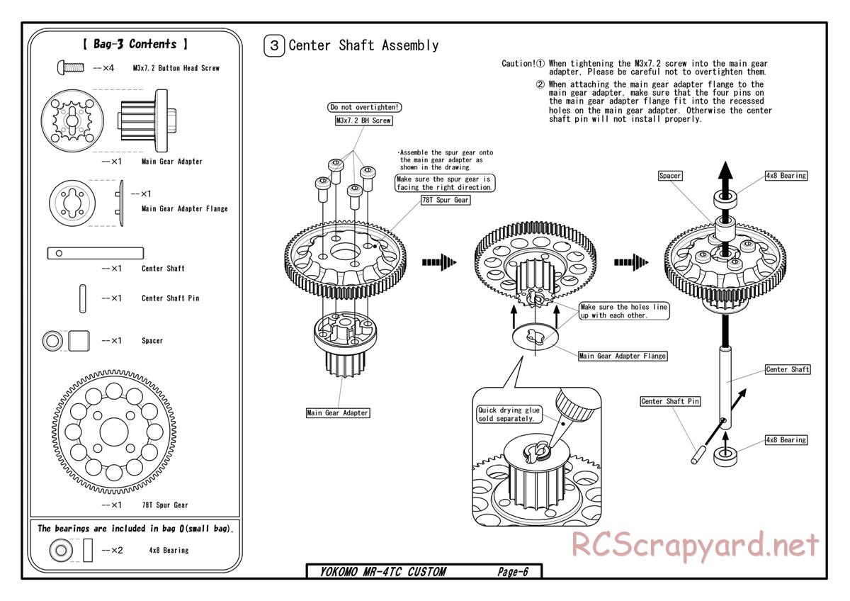 Yokomo - MR-4TC Custom - Manual - Page 6
