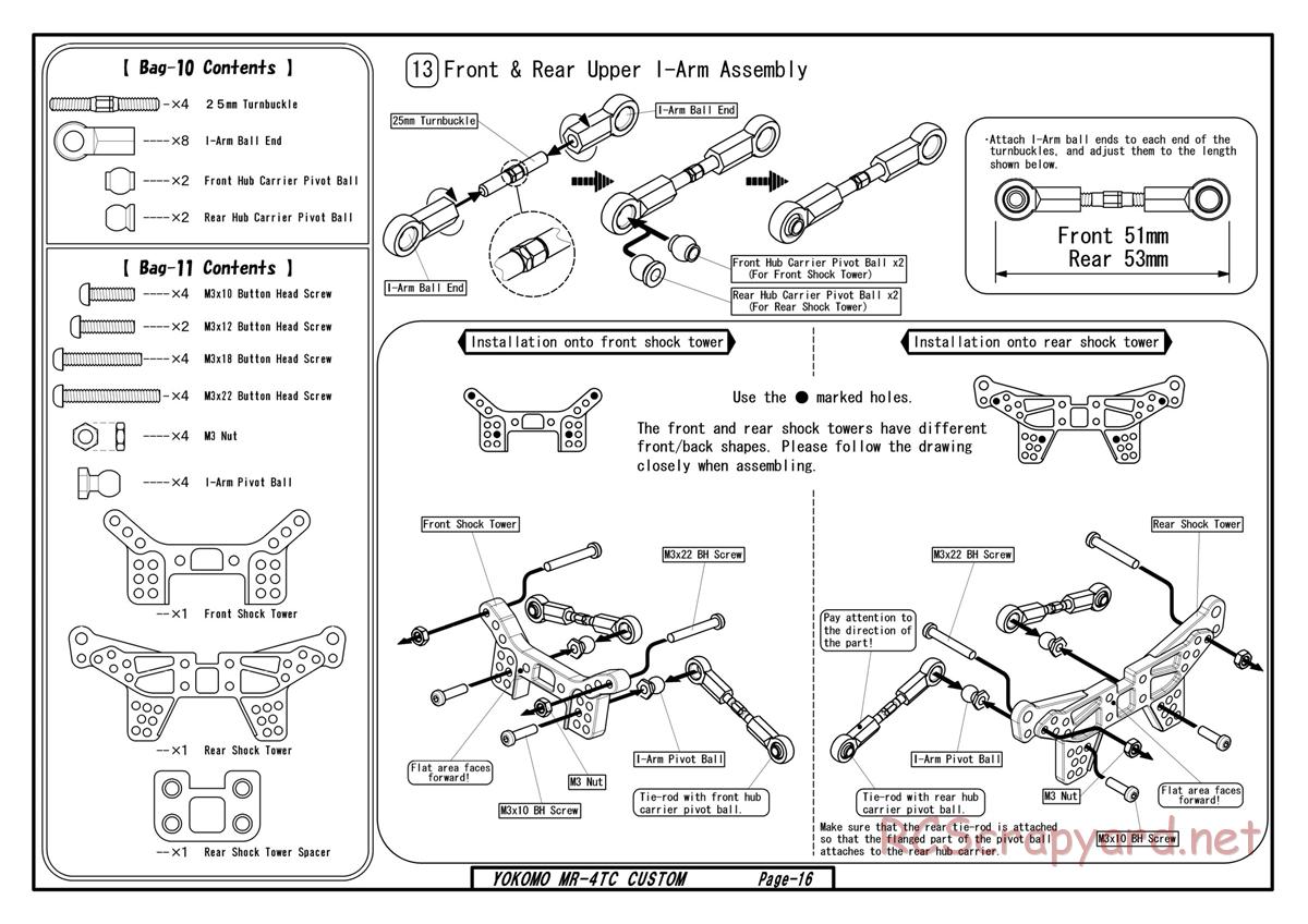 Yokomo - MR-4TC Custom - Manual - Page 16