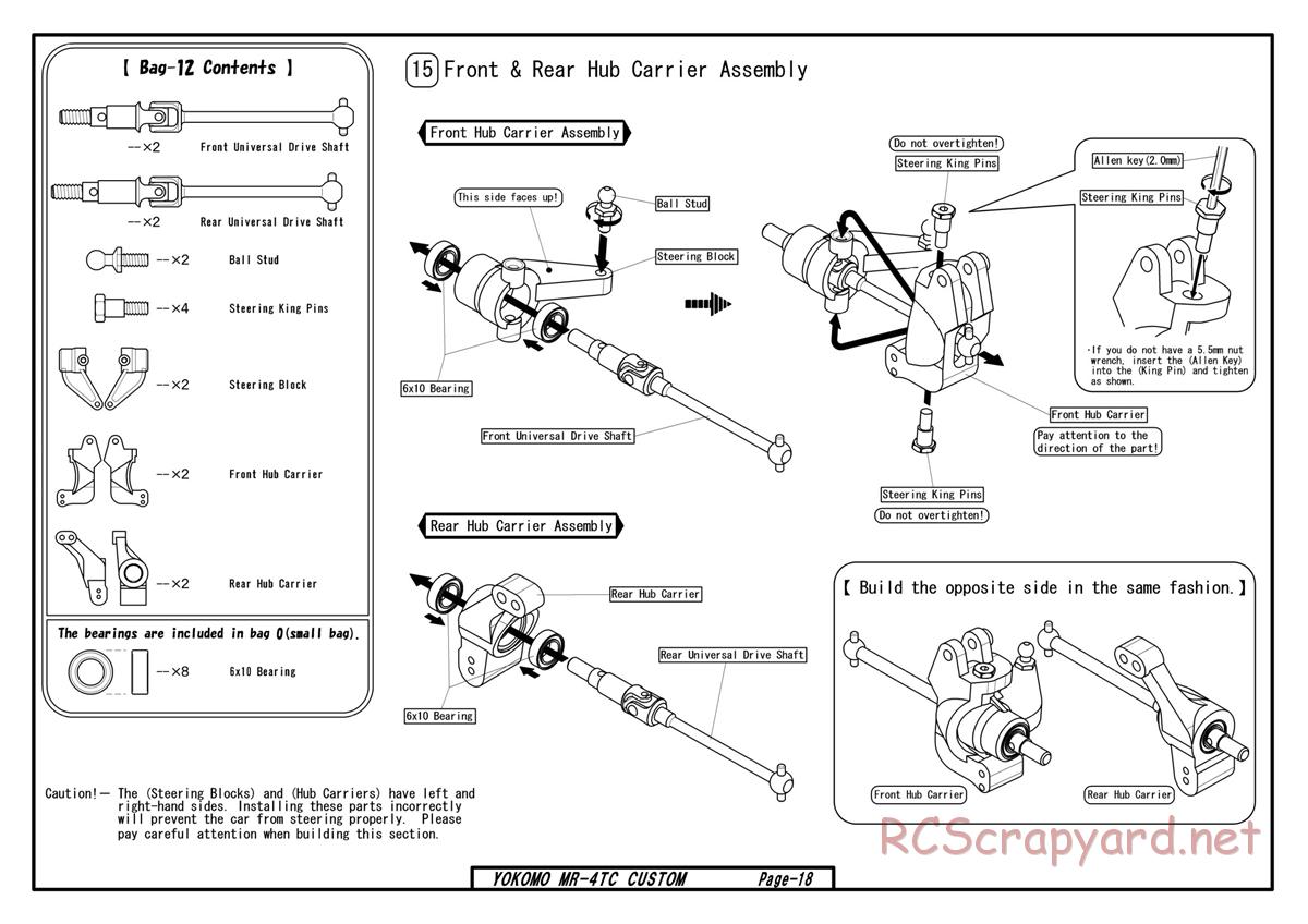 Yokomo - MR-4TC Custom - Manual - Page 18