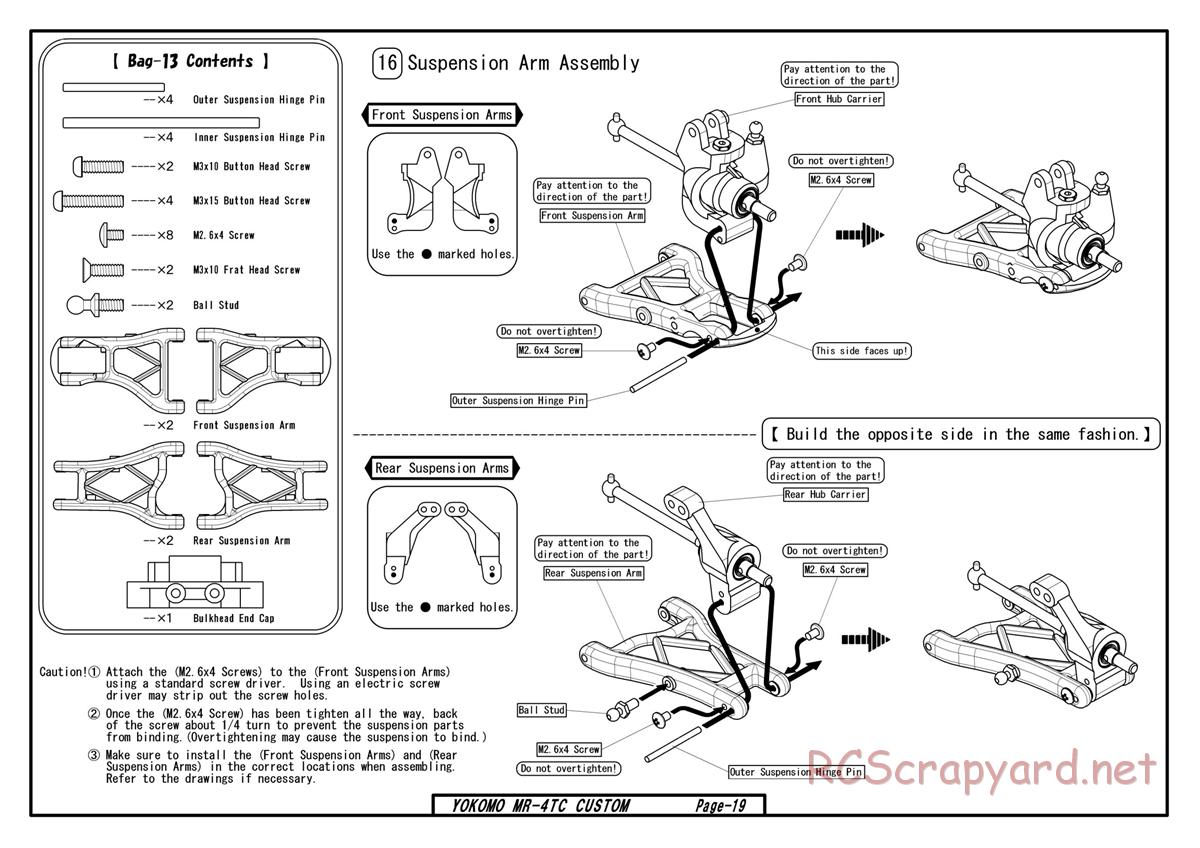 Yokomo - MR-4TC Custom - Manual - Page 19