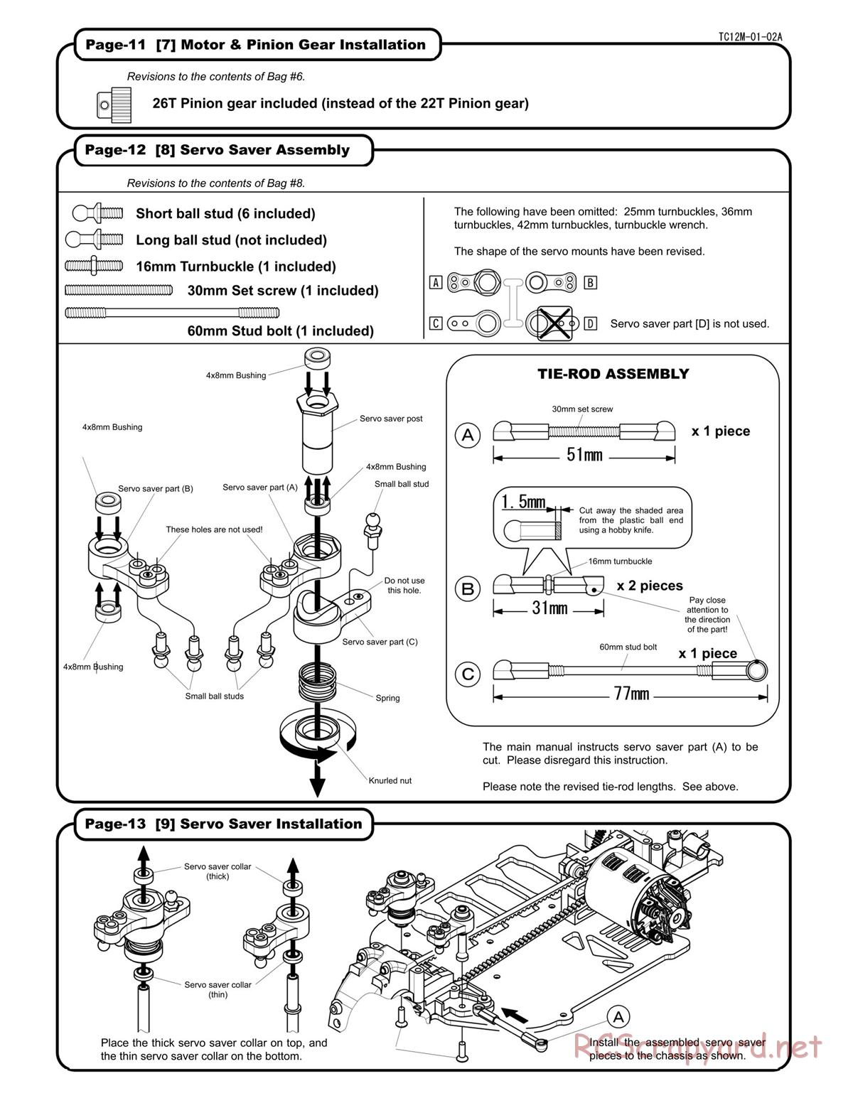 Yokomo - MR-4TC Mini - Manual Supplement - Page 2