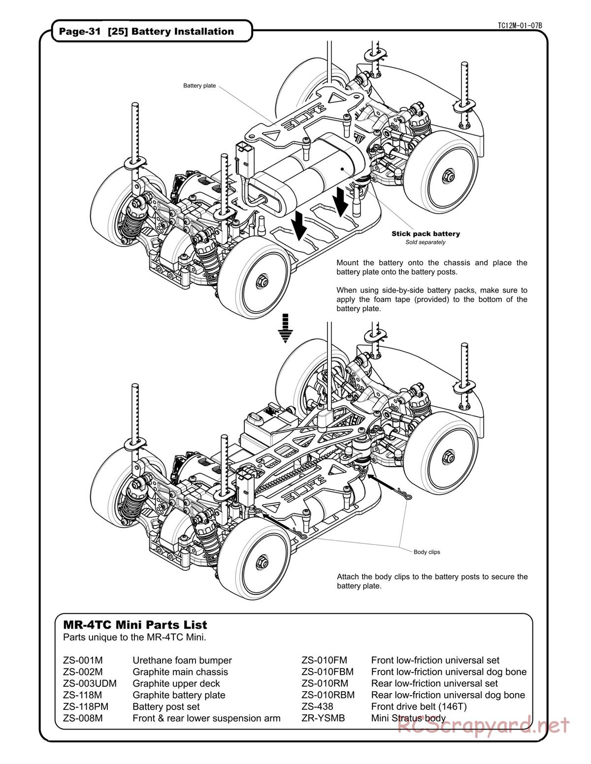 Yokomo - MR-4TC Mini - Manual Supplement - Page 7